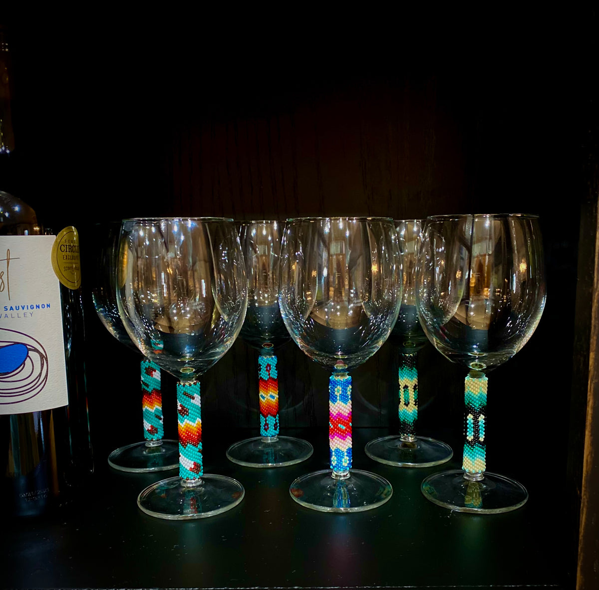 Custom Beaded Wine (1) Glass