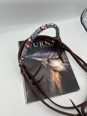 “Silver” Beaded Browband Headstall