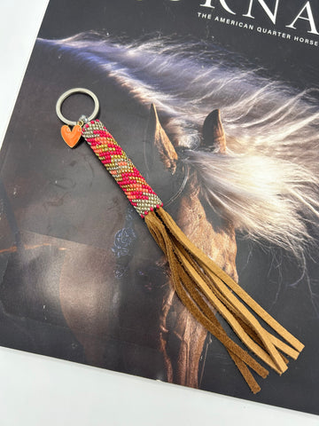 “Peachy” Beaded Keychain