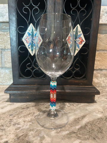 “Senorita” Beaded Wine Glass