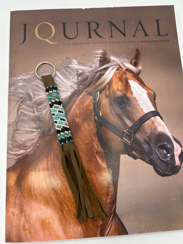 “Turquoise cowgirl” Beaded Keychain