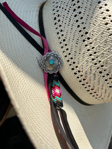 Sterling Silver Turquoise Flower Concho Pin  1”